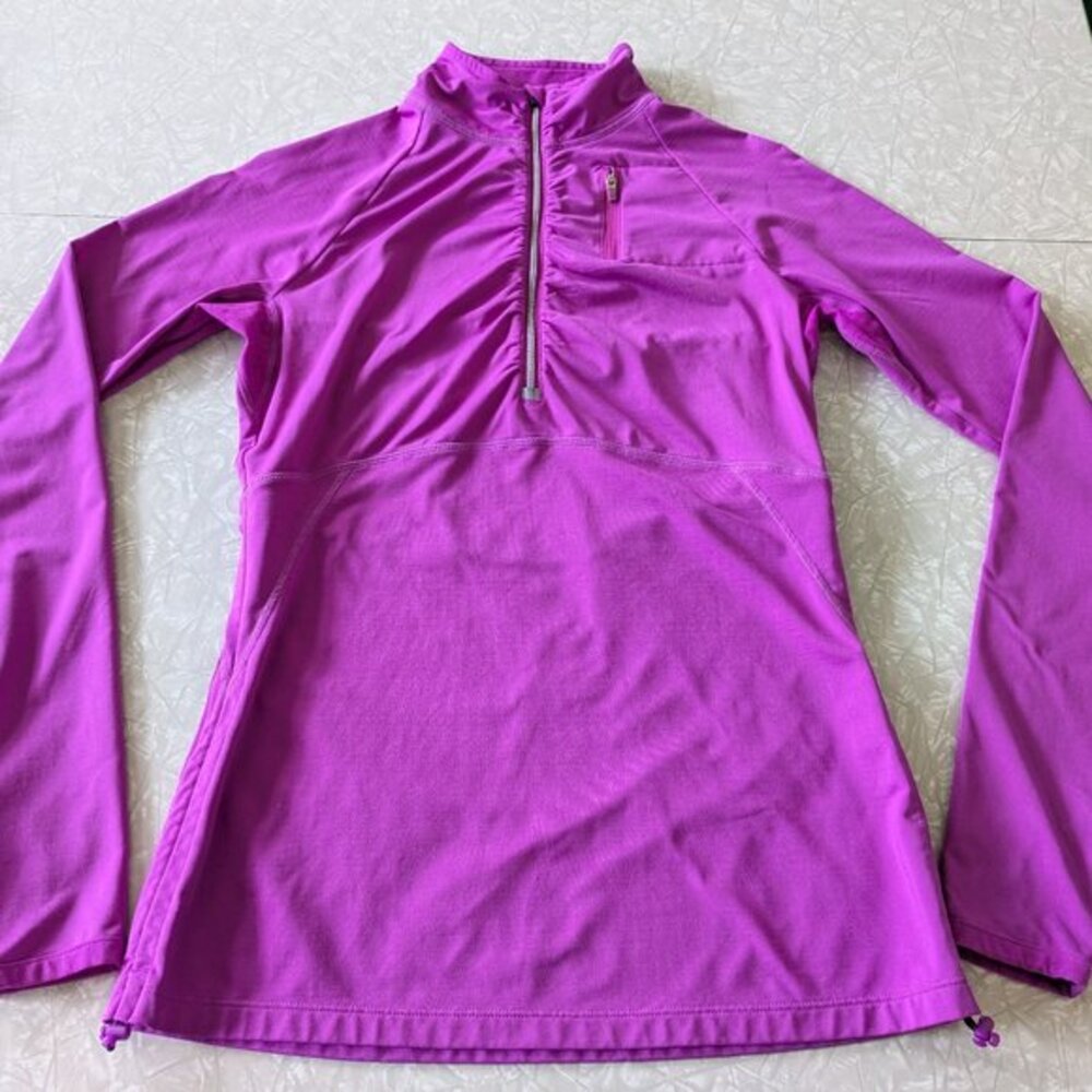 Athleta S Alacrity Half Zip Running Top Fuchia Pink/Purple